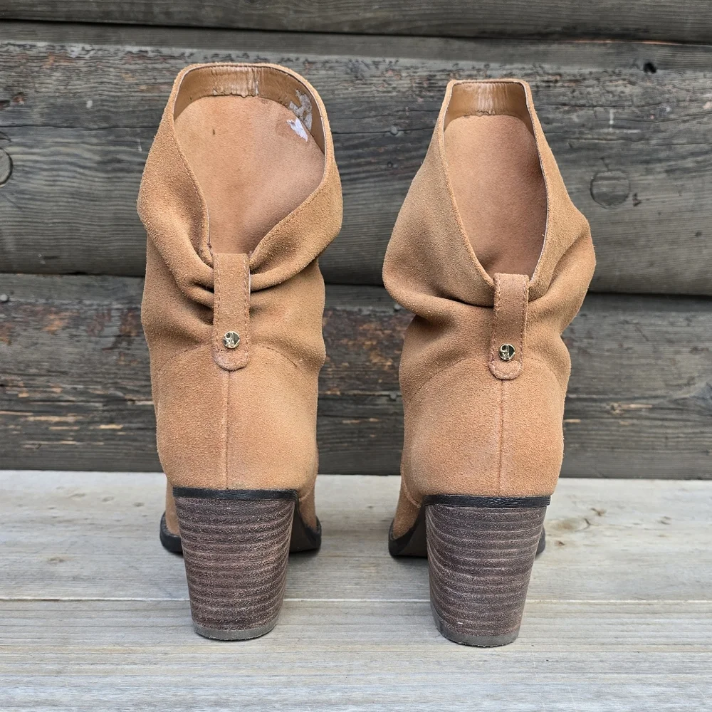 Nine West Frassie Western Boho, Suede Block Heel, Comfort Bootie 8.5M - Picture 8 of 12